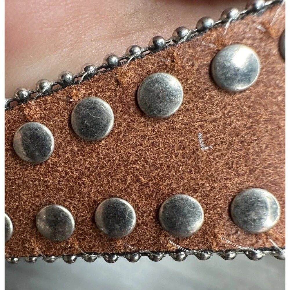 BLAZIN ROXX Brown Croc & Silver Rhinestone Crystals Studded Cross Bling Belt LG
